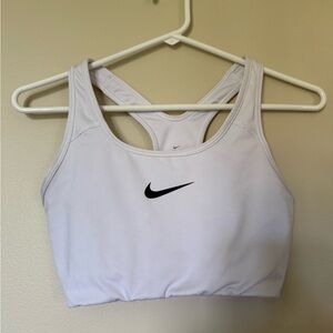 Nike White Racerback Sports Bra with Medium Support